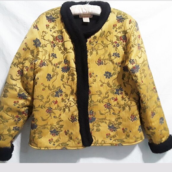 April Cornell For Cornell Trading Heavy Cotton Embroidered Floral Coat Jacket S - Picture 2 of 8